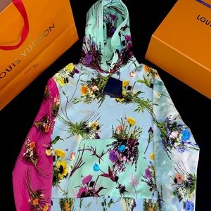Louis Vuitton Printed Flowers Hoodie Virgil Abloh Spring-Summer 2020 Size Small